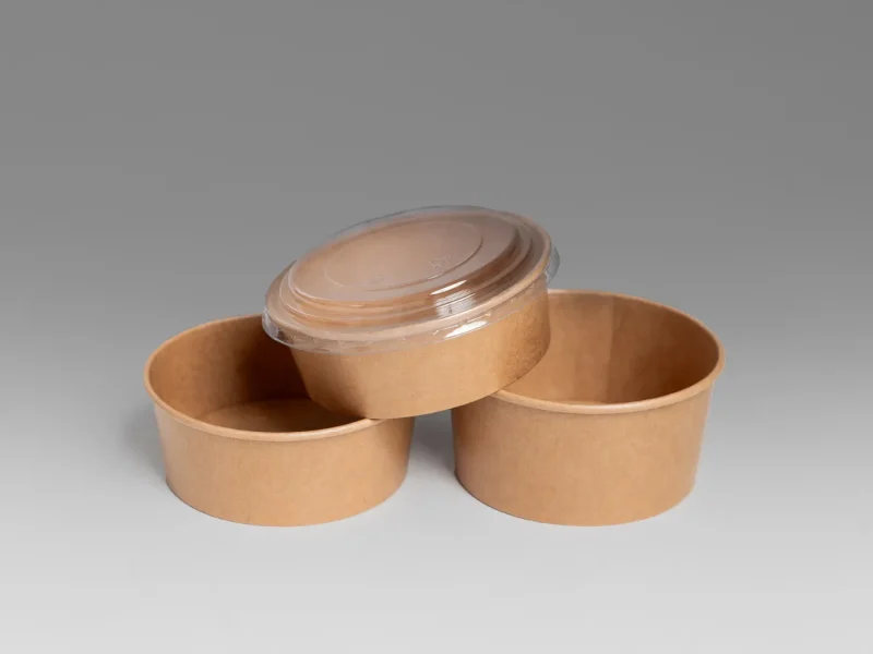 Food packaging_ Paper salad bowls with PET lids Food packaging_ Paper salad bowls with PET lids