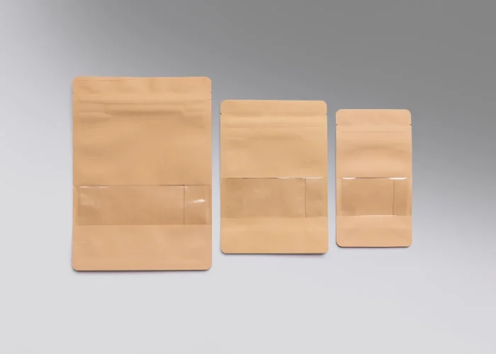 Pouches_ Paper Kraft pouch with zip lock seal