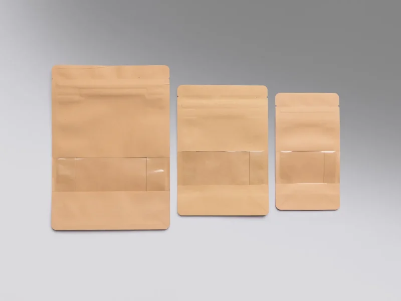 Pouches_ Paper Kraft pouch with zip lock seal Pouches_ Paper Kraft pouch with zip lock seal
