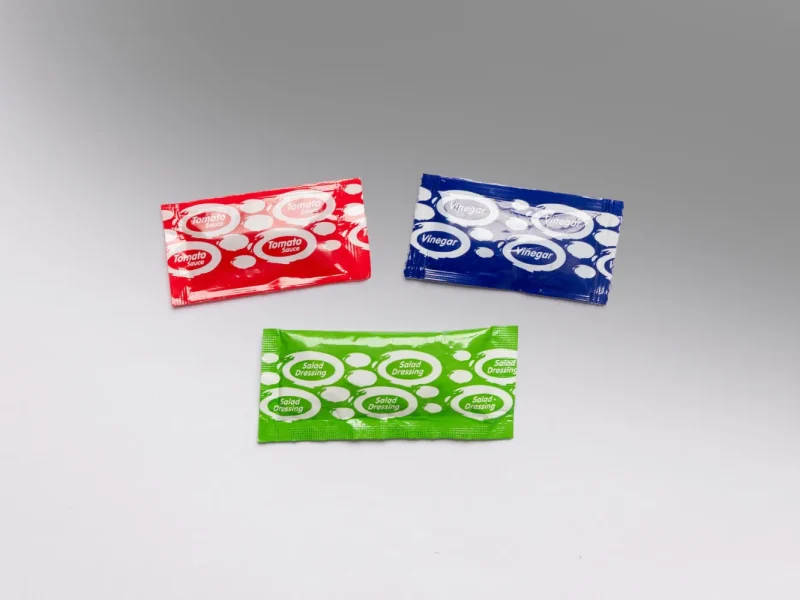 Single use sachets_ Tomato sauce, vinegar and salad dressing Single use sachets_ Tomato sauce, vinegar and salad dressing